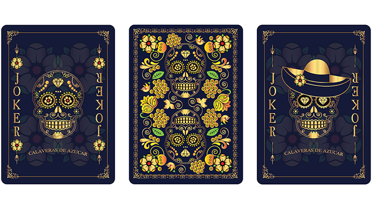 Calaveras de Azúcar Blue Edition Playing Cards Printed by USPCC