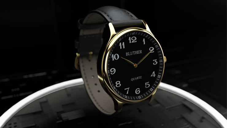 Infinity Watch V3 - Gold Case Black Dial / STD Version (Gimmick and Online Instructions) by Bluether Magic - Trick