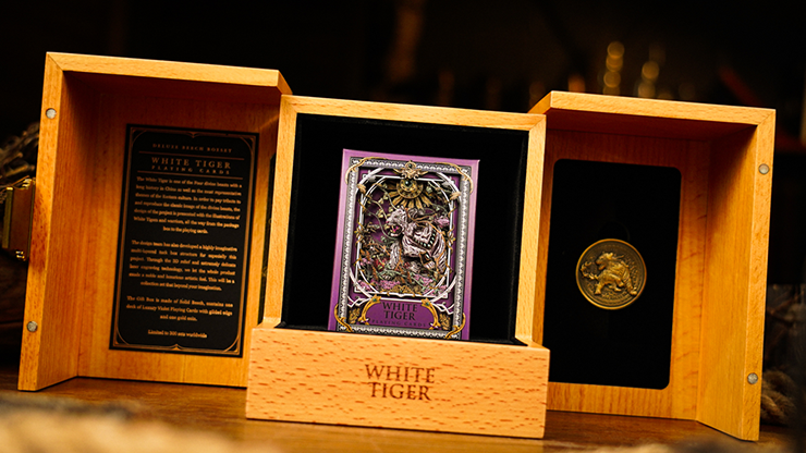 White Tiger Deluxe Wooden Box Set by Ark Playing Cards