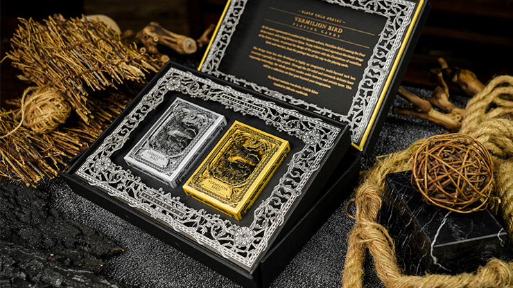 Vermilion Bird Black Gold Box Set by Ark Playing Cards